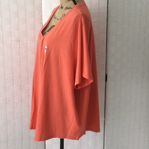 Woman’s Plus size 4 X Terry & Sky V Neck Tee short sleeves color orange #641 - Picture 2 of 9
